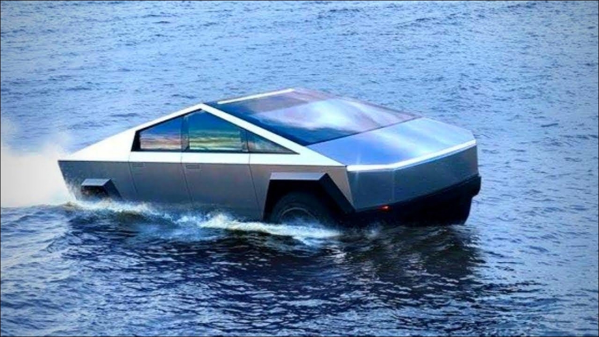 馬斯克表示:Cybertruck 卡車防水性很強,可以短暫當船開! 1 Cybertruck