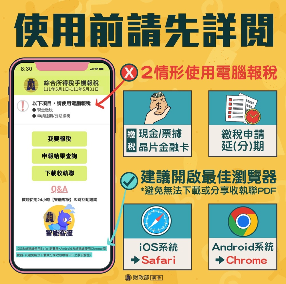 財政部推出新「手機報稅2.0」免安裝APP、免讀卡機就可直接線上編輯、電子支付繳稅! 2 手機報稅2.0