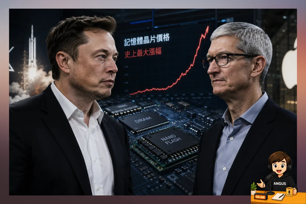 記憶體晶片危機 馬斯克 Tim Cook 百年洪水